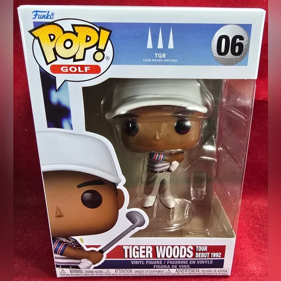 Funko Pop! Tiger Woods Funko # 06 (Nib) With Pop Protector - Picture 2 of 7